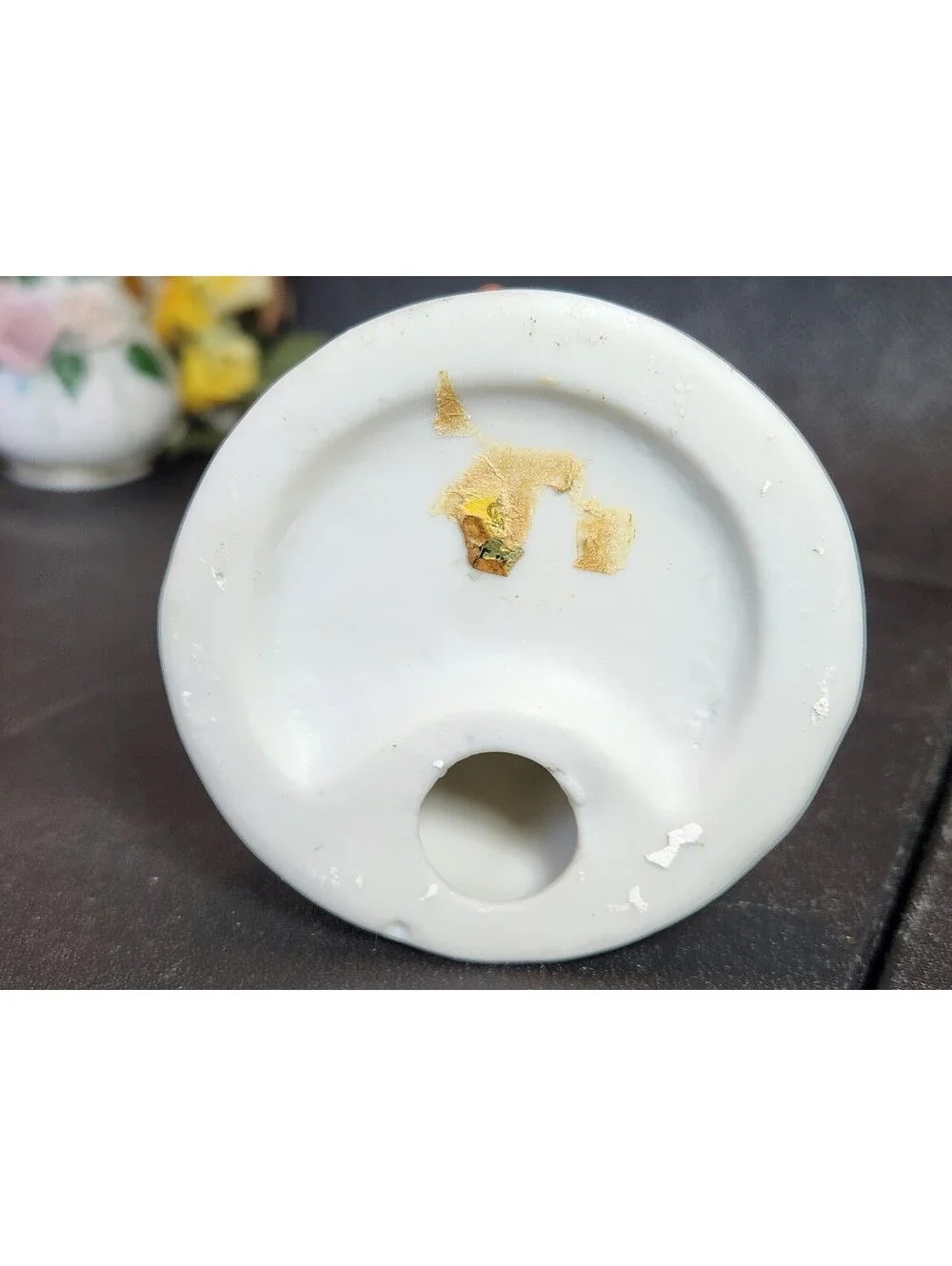 Porcelain Figurine Boy Blue Overalls Straw Hat Feeding Chicken Nursery Farm VTG